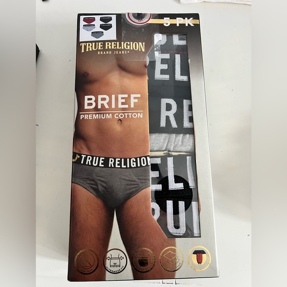New True Religion set of 5 briefs underwear premium cotton size Large - Picture 1 of 5